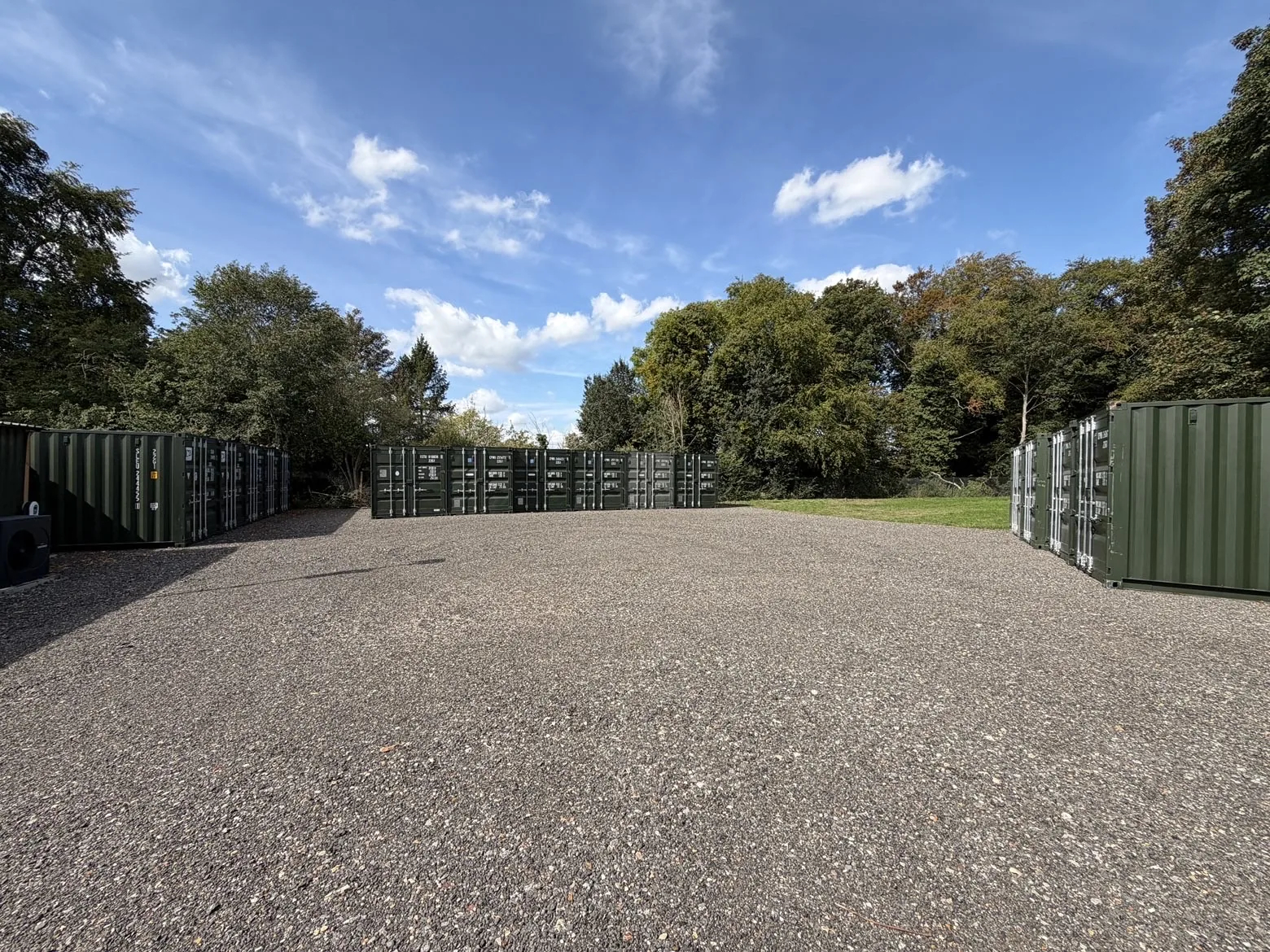 Open storage yard and container units at Morris Safe Storage Solutions Newmarket